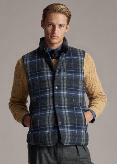 Colete Ralph Lauren Whitwell Plaid Down Homem 57092-XUZM